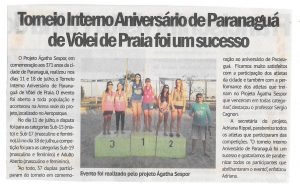 Torneio Interno Aniversário de Paranaguá de Volei de Praia foi um sucesso